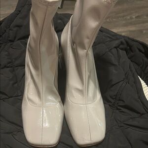 Chic Patent Leather Heeled Boots for Women